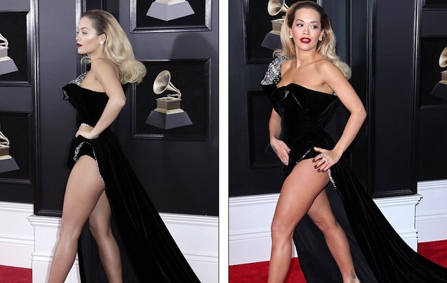 Rita Ora diện váy siêu xẻ quyến rũ hút hồn trên thảm đỏ Grammy ảnh 2