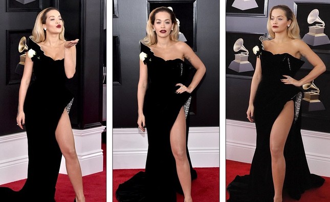 Rita Ora diện váy siêu xẻ quyến rũ hút hồn trên thảm đỏ Grammy ảnh 5