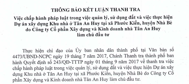 Kiểm điểm nhiều cá nhân, tổ chức để xảy ra xây dựng không phép ở Nhà Bè ảnh 1