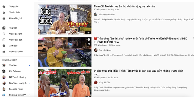 Quay nội dung 'thầy chùa ăn thịt chó', nhiều YouTuber bị công an mời lên làm việc ảnh 1