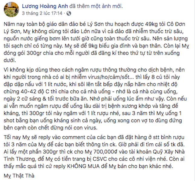 Bà Lương Hoàng Anh phải làm việc trực tiếp với Sở TT&TT vụ tỏi Lý Sơn ảnh 1