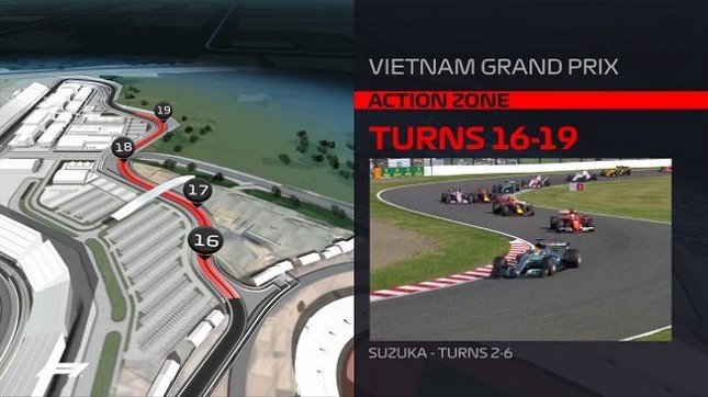 Chuỗi khúc cua 16-19 của đường đua F1 Hà Nội