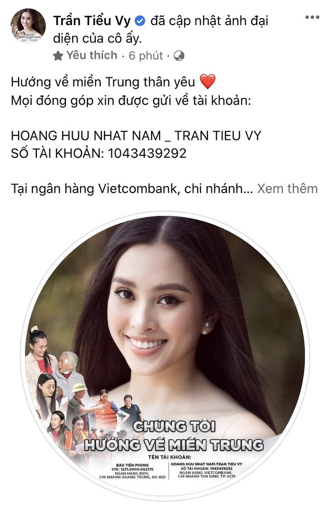 Thí sinh HHVN 2020 chia sẻ đầy xúc động, đồng loạt thay avatar hướng về miền Trung ảnh 2