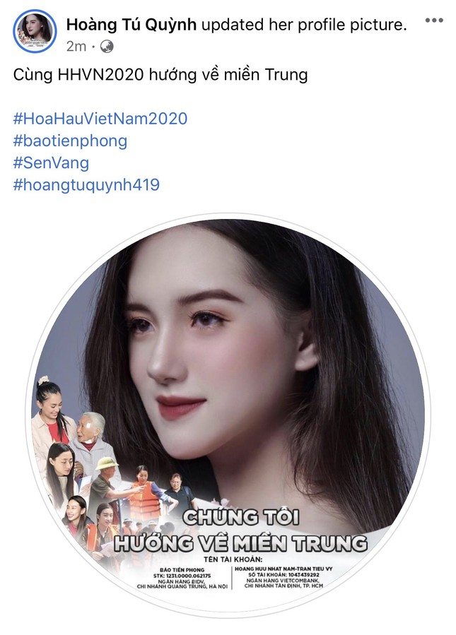 Thí sinh HHVN 2020 chia sẻ đầy xúc động, đồng loạt thay avatar hướng về miền Trung ảnh 16
