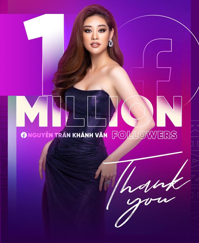 Mừng fanpage đạt 1 triệu follow, Khánh Vân tung loạt váy dạ hội cho bán kết Miss Universe ảnh 1