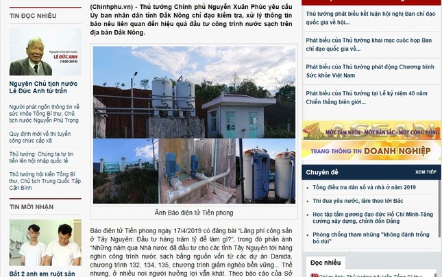 Thủ tướng chỉ đạo kiểm tra hiệu quả đầu tư công trình nước sạch tại Đắk Nông ảnh 1