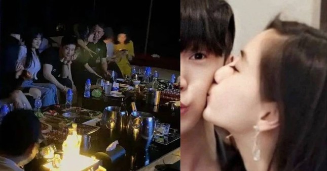 Huỳnh Hiểu Minh cùng 10 mỹ nữ vui vẻ trong bar, Angelababy thoải mái hôn trai lạ ảnh 2