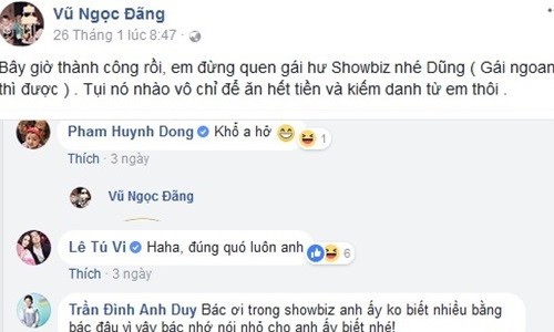 Các sao Việt khuyên Tiến Dũng bỏ ngoài tai, không yêu 'gái hư showbiz' ảnh 1