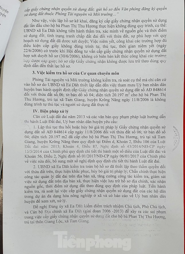 Vụ “Đất của dân, cấp 'bìa đỏ' cho cán bộ”: Huyện sẽ hủy 'bìa đỏ cấp nhầm' ảnh 4
