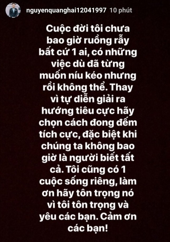 Giữa ồn ào tình cảm, Quang Hải đăng trạng thái buồn, Nhật Lê mặc áo cưới ảnh 4