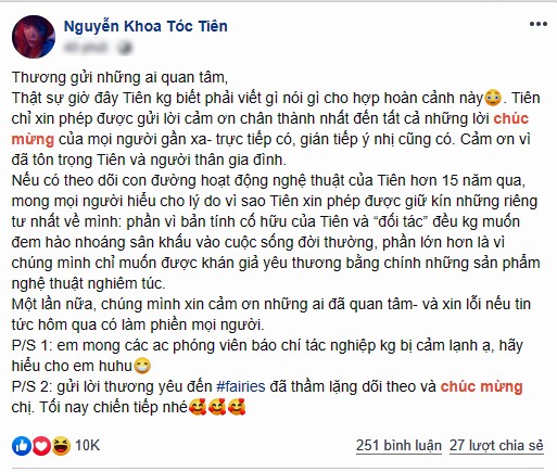 Tóc Tiên nói về đám cưới kín đáo: Xin được giữ kín những riêng tư nhất về mình ảnh 1