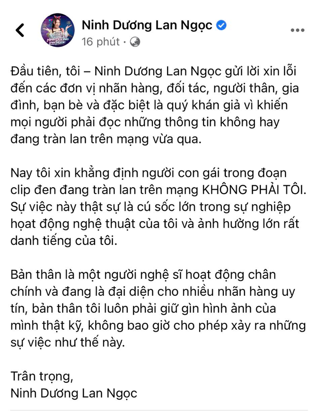 Ninh Dương Lan Ngọc chính thức lên tiếng về nghi vấn lộ clip 'nóng' ảnh 2
