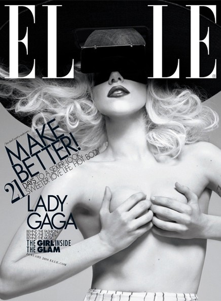 Tạp chí Elle, thể hiện: Ca sĩ lập dị Lady Gaga, nhiếp ảnh gia Tom Munro