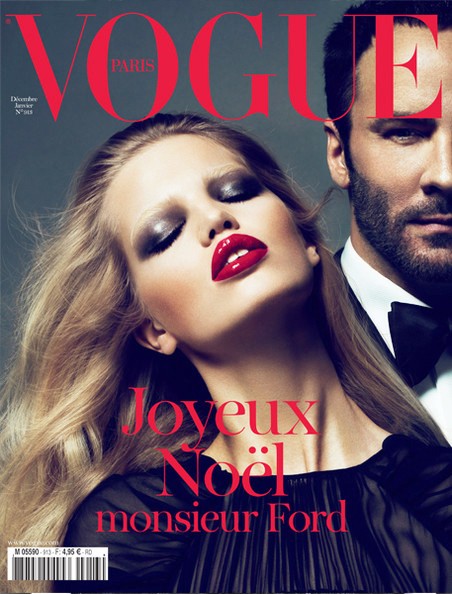 Bìa tạp chí Vogue, phiên bản Pháp, thể hiện: siêu mẫu Daphne Groeneveld và nhà thiết kế Tom Ford, nhiếp ảnh gia Marcus Piggott