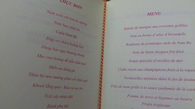 Thực đơn tiệc chiêu đãi Tổng thống Pháp ở Hà Nội ảnh 1
