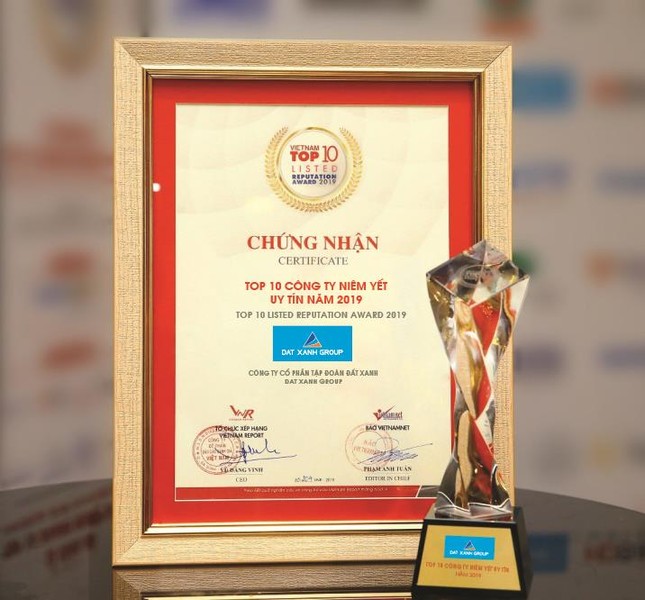 Đất Xanh xuất sắc đạt giải Top 10 công ty niêm yết uy tín năm 2019 ảnh 3