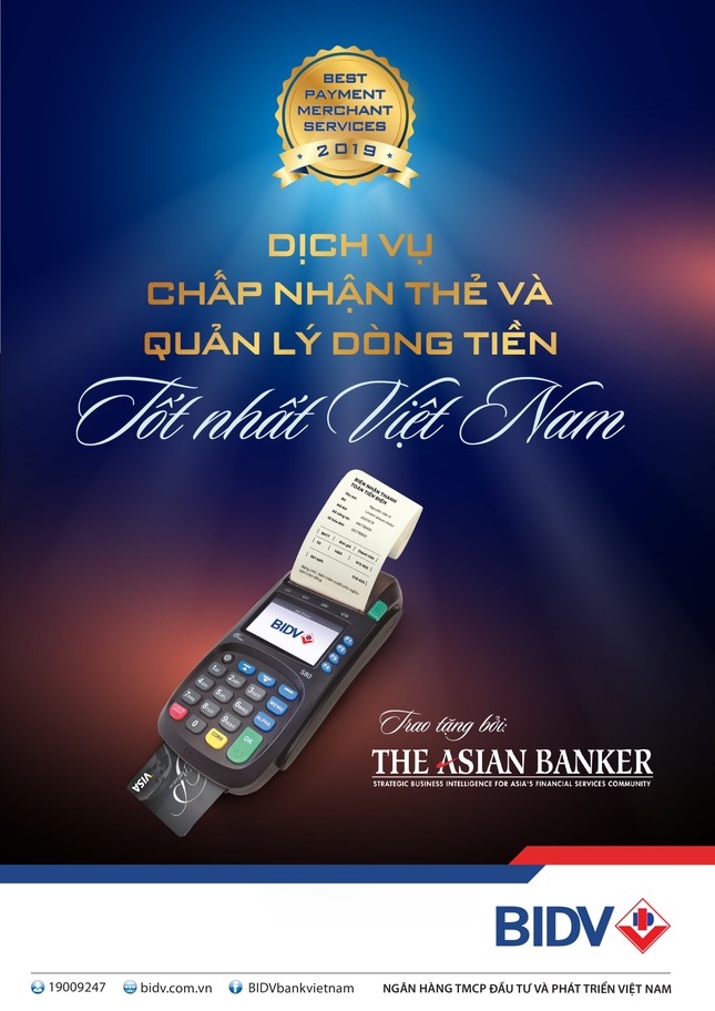 BIDV có dịch vụ chấp nhận Thẻ và Quản lý dòng tiền tốt nhất Việt Nam 2019 ảnh 1