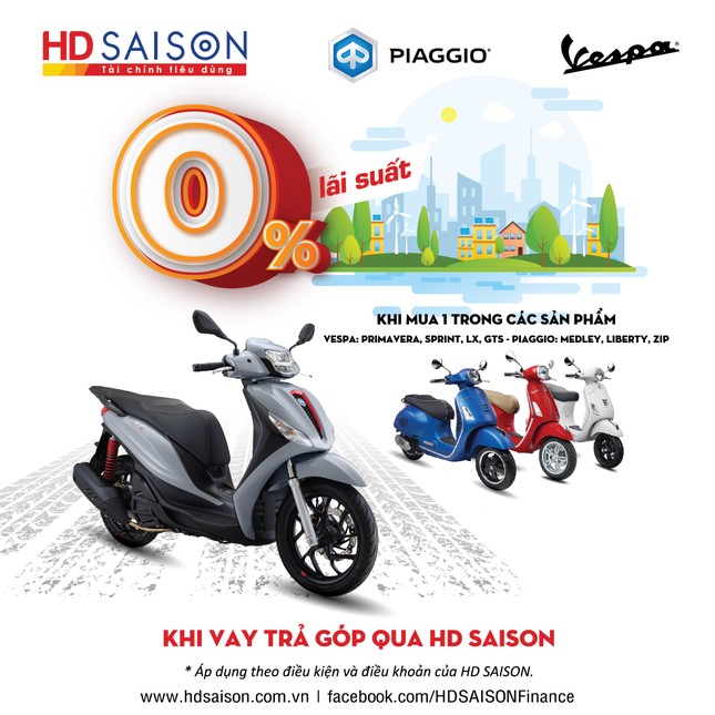 Piaggio và HD SAISON miễn lãi suất vay mua xe máy cho khách hàng ảnh 1
