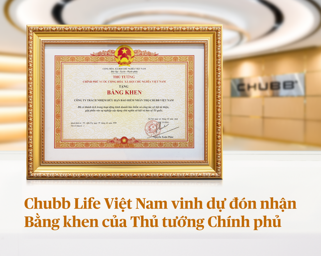 Chubb Life Việt Nam vinh dự đón nhận bằng khen của Thủ tướng Chính phủ ảnh 1