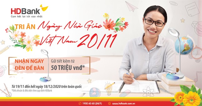 HDBank dành hơn 1,5 tỷ ưu đãi tri ân dịp 20/11 ảnh 1