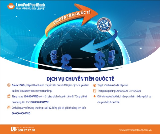 Chuyển tiền quốc tế qua LienVietPostBank nhận nhiều ưu đãi ảnh 1