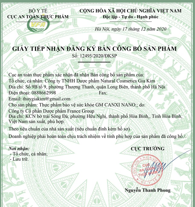 GM CANXI NANO đạt tín nhiệm hàng đầu về hỗ trợ phát triển chiều cao ảnh 2