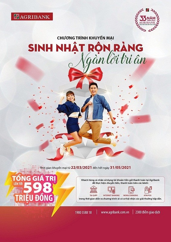 Agribank khuyến mại lớn mừng sinh nhật lần thứ 33 ảnh 3