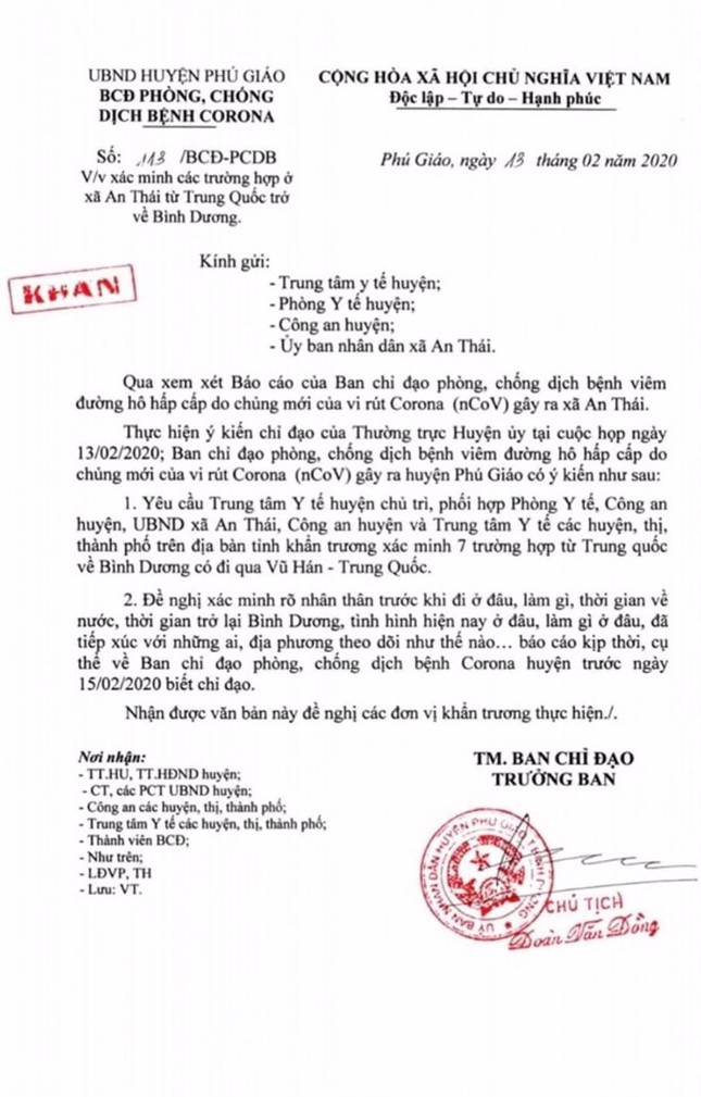 Công an nói gì vụ 7 người nghi từ vùng dịch Trung Quốc về Bình Dương? ảnh 1