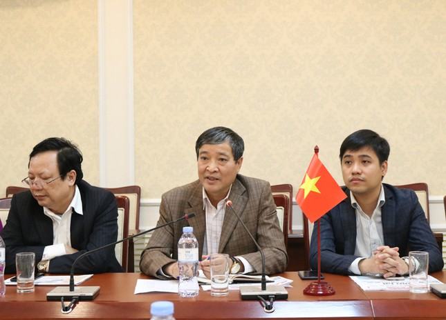 Đoàn lãnh đạo các cơ quan báo chí Lào thăm và làm việc tại Báo Xây dựng ảnh 1