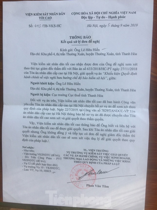 Người kiện Cục trưởng Cục thuế Thanh Hóa bị xóa tên khỏi danh sách đảng viên ảnh 1