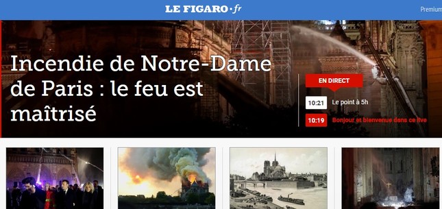 Vụ hỏa hoạn tại nhà thờ Đức Bà Paris tràn ngập báo chí thế giới ảnh 7
