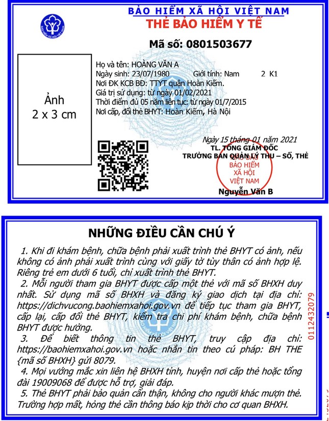 Chưa sử dụng thẻ bảo hiểm y tế gắn chíp, chỉ đổi mẫu mã ảnh 1
