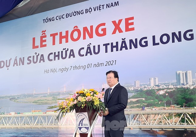 Chính thức thông xe cầu Thăng Long sau 6 tháng dừng hoạt động để sửa chữa ảnh 1