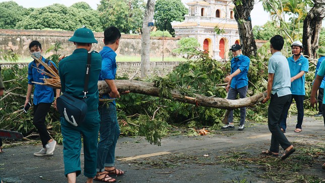 Gần 1.500 ĐVTN Huế miệt mài ‘giải cứu’ đường phố tắc nghẽn sau bão ảnh 2