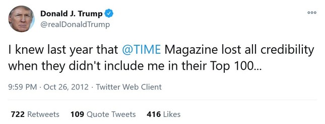 Rất thích làm “Nhân vật của năm”, Tổng thống Trump phản ứng thế nào khi hụt danh hiệu này? ảnh 1