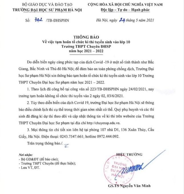 Nhiều trường THPT chuyên ở Hà Nội hoãn lịch thi vào 10: Teen và phụ huynh lo lắng chờ đợi ảnh 1