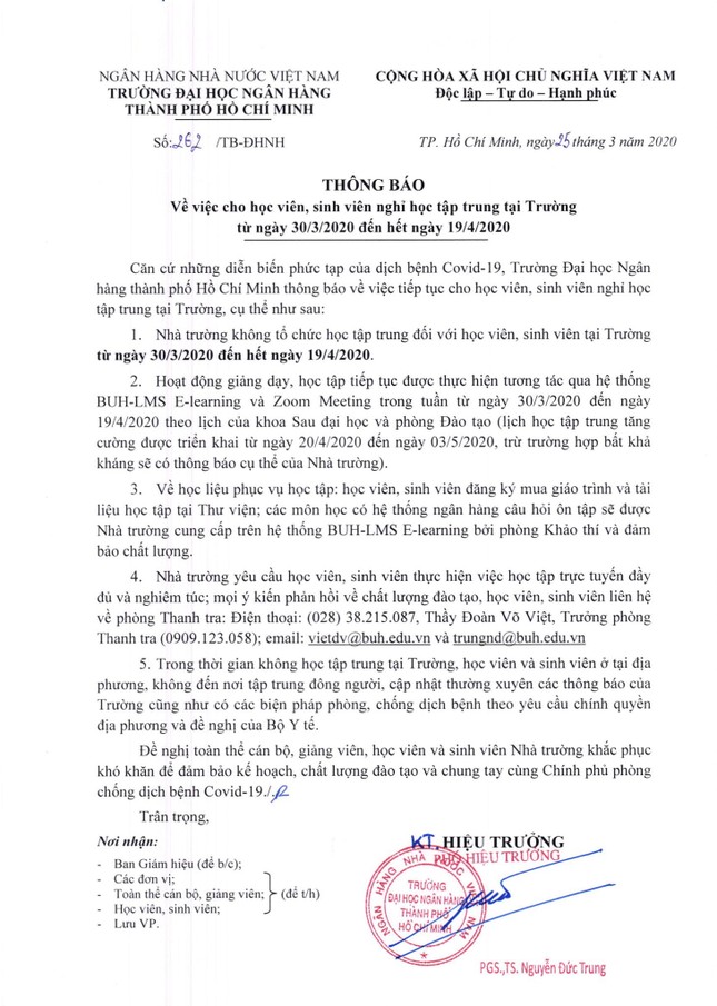 TP.HCM: Nhiều trường đại học quyết định kéo dài thời gian nghỉ học đến tận tháng 5 ảnh 4