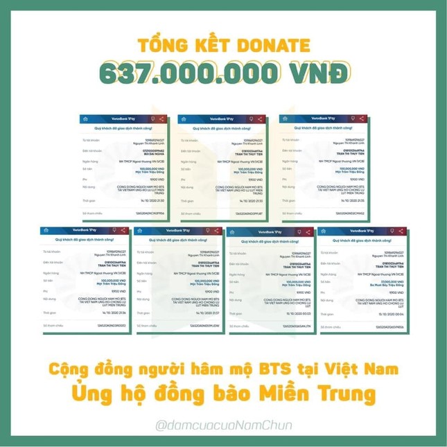 Cộng đồng fan K-Pop tại Việt Nam quyên góp số tiền lên tới hơn 1,2 tỉ ủng hộ miền Trung ảnh 1