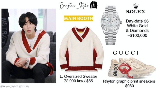 Áo len và đồng hồ của Jin (BTS) có giá tiền chênh lệch cỡ nào mà khiến netizen sửng sốt ảnh 1