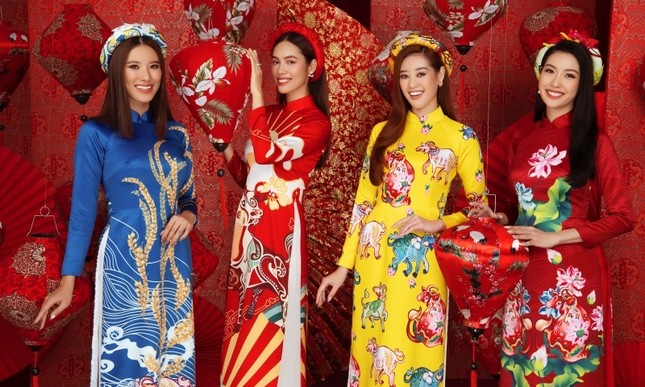 Ngắm dàn người đẹp Hoa hậu Hoàn vũ khoe sắc rạng ngời trong bộ ảnh Tết Tân Sửu ảnh 6