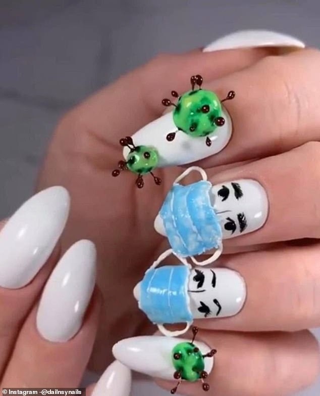 Hội chị em “đu trend” làm đẹp mùa dịch Covid-19, “gắn” virus... lên móng tay ảnh 6