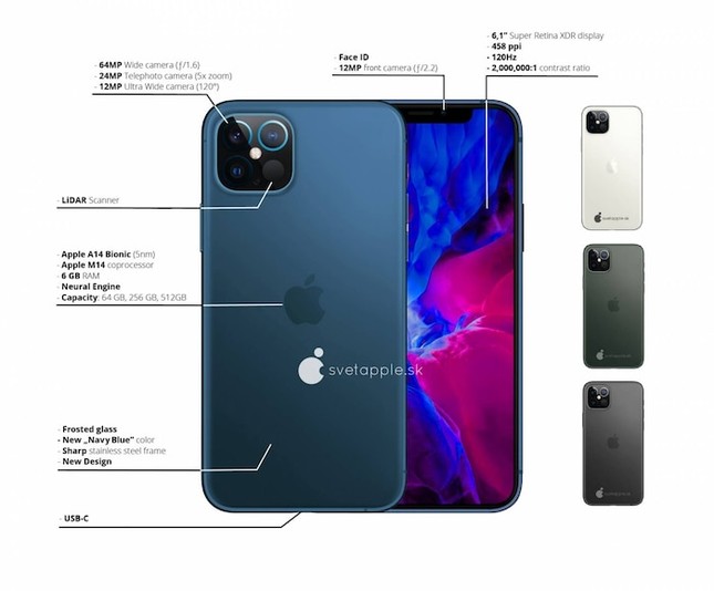 Ngắm thiết kế iPhone 12 Pro đẹp “quên lối về” với màn hình siêu to, camera LiDAR ấn tượng! ảnh 4