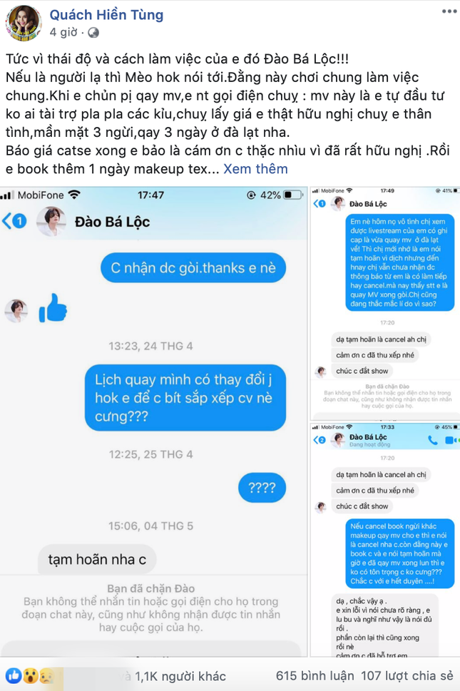 Bị chuyên gia trang điểm vào “bóc phốt”, ca sĩ Đào Bá Lộc thẳng thắn “phản pháo“ ảnh 2