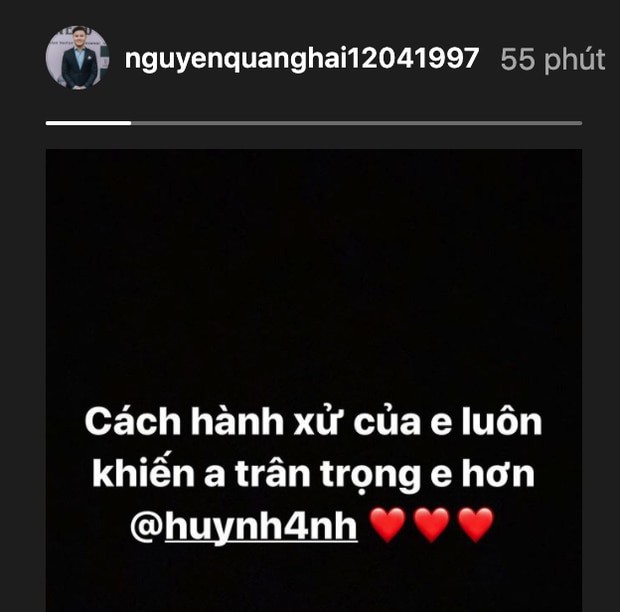 Mới công khai hẹn hò nửa tháng, Quang Hải - Huỳnh Anh đã “thương thương” nhau thế này đây! ảnh 2