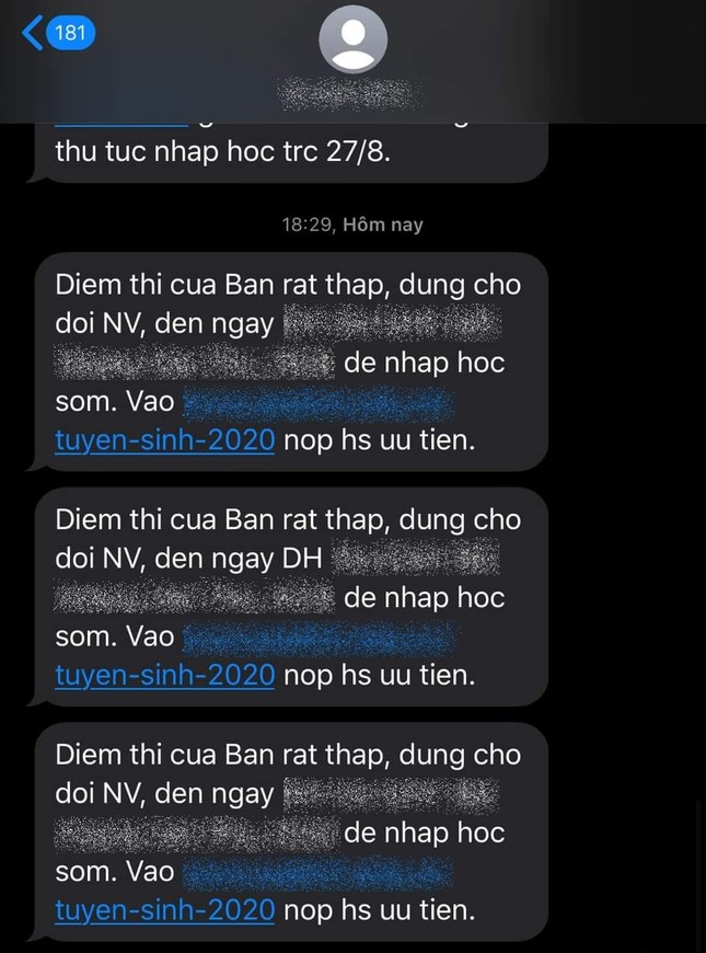 Sĩ tử phẫn nộ khi nhận tin nhắn chê điểm thấp từ một trường đại học ảnh 3