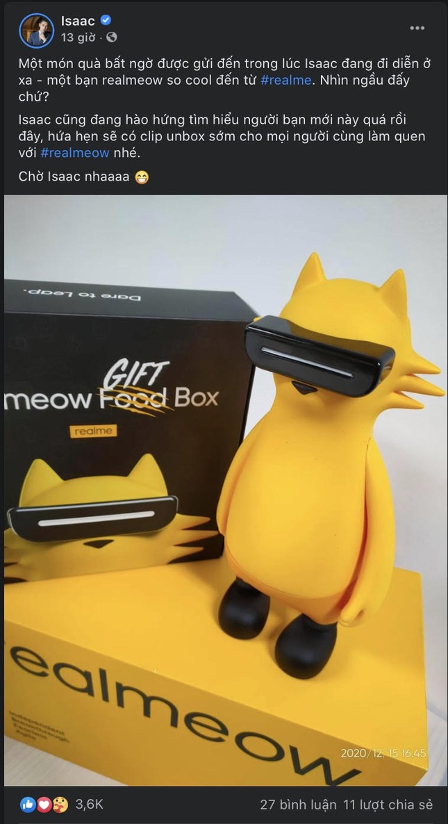 Ca sĩ ISAAC, Amee thích thú với linh vật của Realme: Chú mèo tạo xu hướng Realmeow ảnh 5