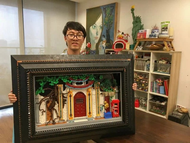 Chàng trai xếp Lego hình làng quê, đình chùa Việt Nam lên báo Anh ảnh 1