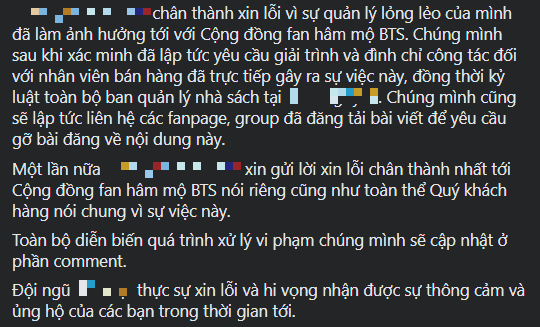 Một nhà sách "tố" fan BTS có hành vi thiếu văn minh và “lời hồi đáp” bất ngờ của V-ARMY ảnh 4