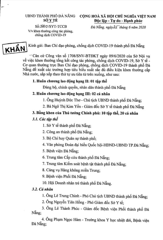 Giám đốc Sở Y tế lên tiếng về thông tin đề nghị tặng Huân chương cho chính mình ảnh 2
