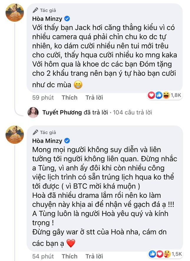 Hòa Minzy đăng ảnh cùng Jack, khẳng định ở lại đến hết lễ trao giải Làn Sóng Xanh ảnh 3